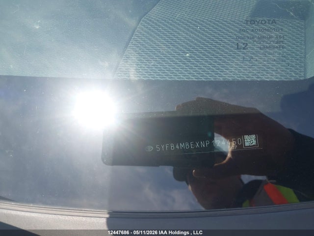 2022 Toyota Corolla Se მანქანა იყიდება აუქციონზე, vin: 5YFB4MBEXNP124450, აუქციონის ნომერი: 12447686