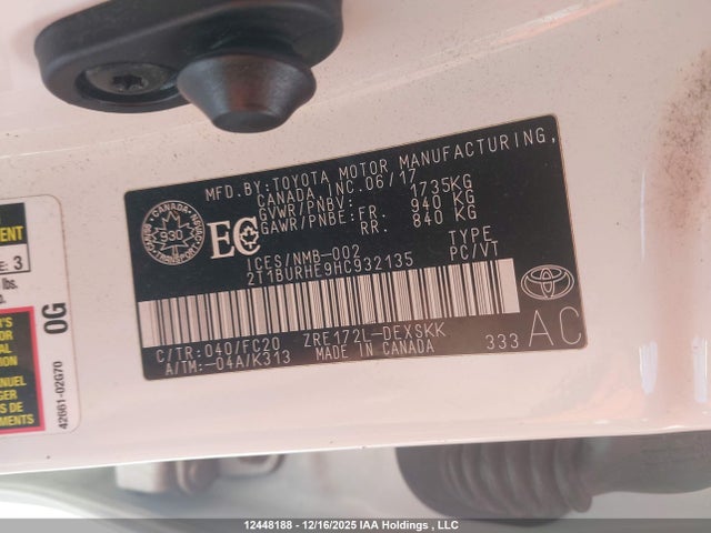 2T1BURHE9HC932135 Toyota COROLLA SE