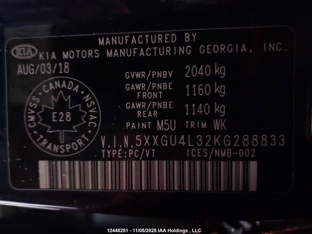KIA gdi 2019 5XXGU4L32KG288833 Image 18