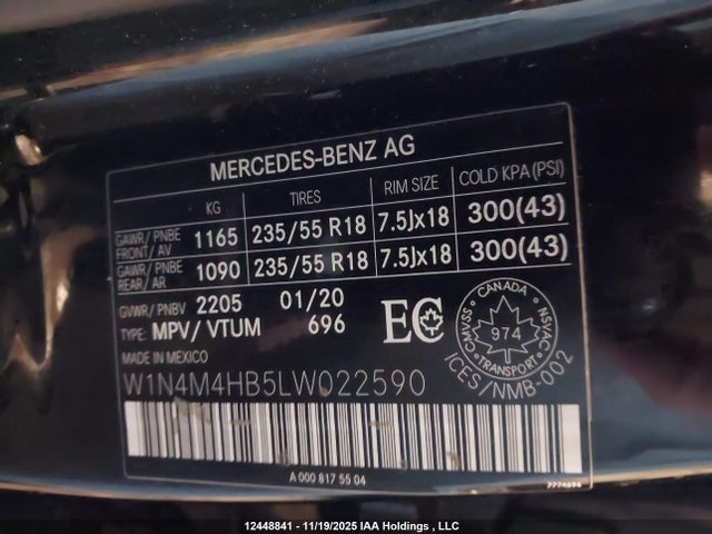 Продаж на аукціоні авто 2020 Mercedes-benz Glb 250 4matic, vin: W1N4M4HB5LW022590, номер лоту: 12448841