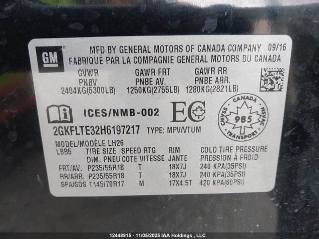 2GKFLTE32H6197217 GMC Terrain Sle