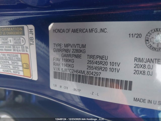 5J8TC2H64ML804297 Acura Rdx A-spec