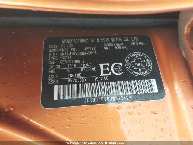 Aukcja sprzedaży 2022 Nissan Qashqai, vin: JN1BJ1BV6NW342824, numer aukcji: 12449132