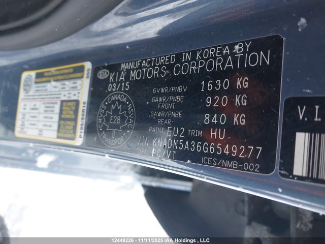 Продажа на аукционе авто 2016 Kia Rio, vin: KNADN5A36G6549277, номер лота: 12449226