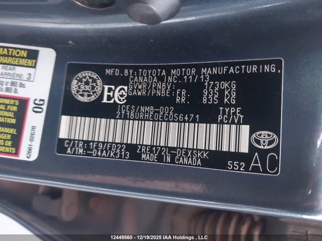 Toyota Corolla S 2014 2T1BURHE0EC056471 Image 27