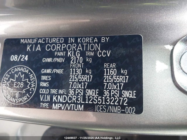 KNDCR3L12S5132272 KIA NIRO EV