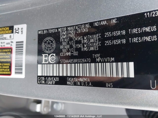 Toyota Grand Highlander Xle 2024 5TDAAAB58RS026470 Image 9