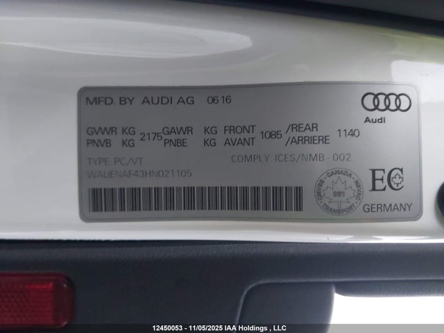 WAUENAF43HN021105 Audi A4 Premium Plus