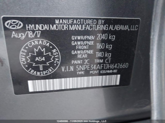 Продажа на аукционе авто 2018 Hyundai Sonata 2.4 Sport, vin: 5NPE34AF1JH642660, номер лота: 12450086