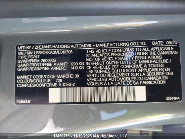 LPSED3KA0ML010705 Polestar 2