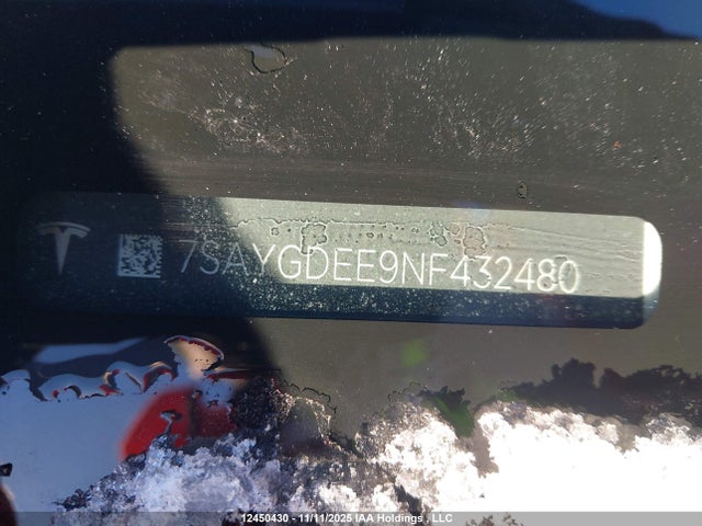 7SAYGDEE9NF432480 Tesla Model Y