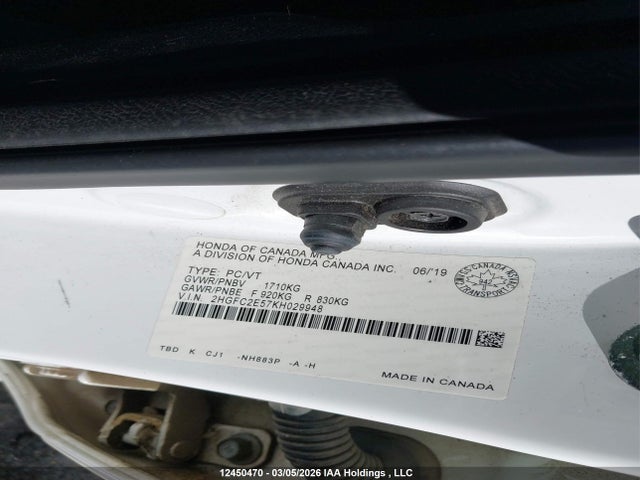 Honda Civic Lx 2019 2HGFC2E57KH029948 Image 17