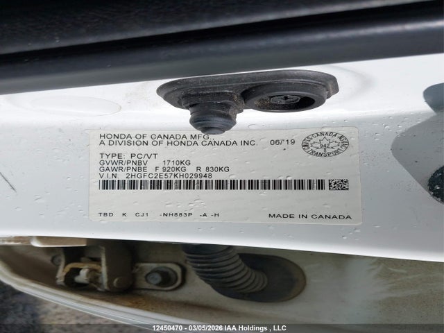 Honda Civic Lx 2019 2HGFC2E57KH029948 Image 9