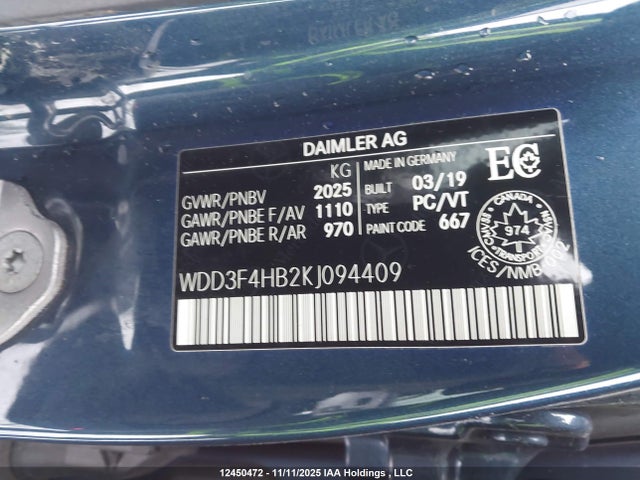 Продажа на аукционе авто 2019 Mercedes-benz A 250 4matic, vin: WDD3F4HB2KJ094409, номер лота: 12450472