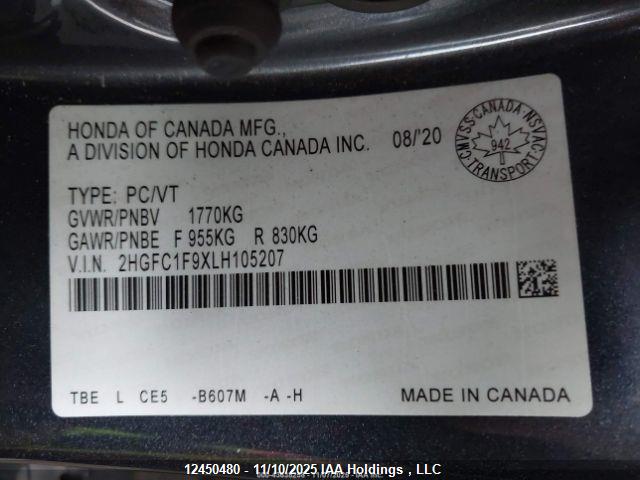 2HGFC1F9XLH105207 Honda l15b7