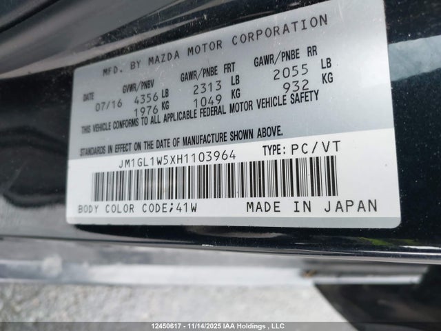 JM1GL1W5XH1103964 Mazda Mazda6 Gt