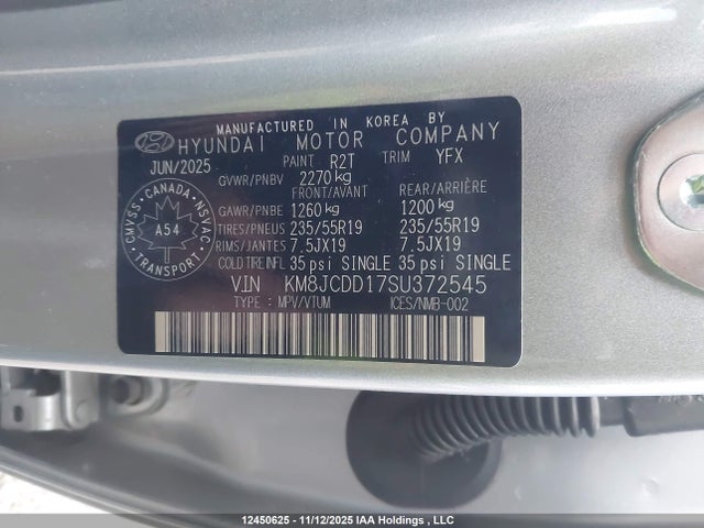 KM8JCDD17SU372545 Hyundai Tucson Sel Convenience
