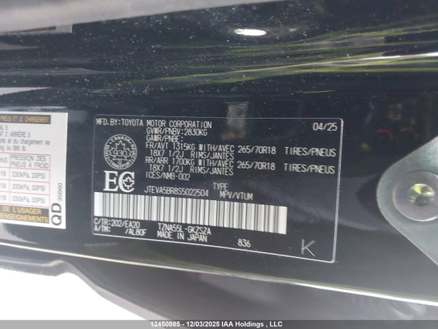 JTEVA5BR8S5022504 Toyota 4runner