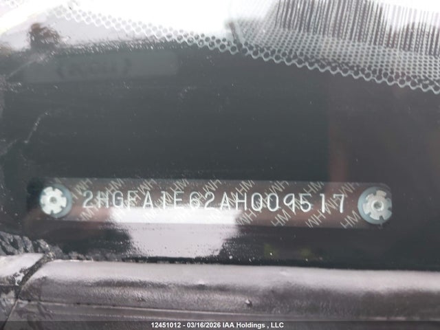 Aukcja sprzedaży 2010 Honda Civic Sport, vin: 2HGFA1E62AH009517, numer aukcji: 12451012