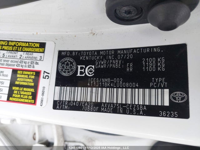 4T1J11BK4LU008004 Toyota CAMRY SE