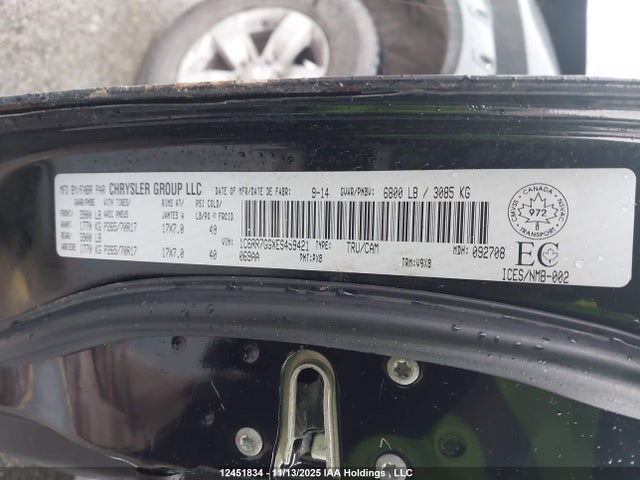 12451834 :رقم المزاد ، 1C6RR7GGXES459421 vin ، 2014 Dodge Ram 1500 مزاد بيع