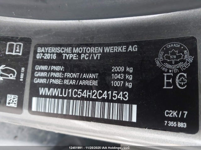WMWLU1C54H2C41543 Mini Clubman Cooper