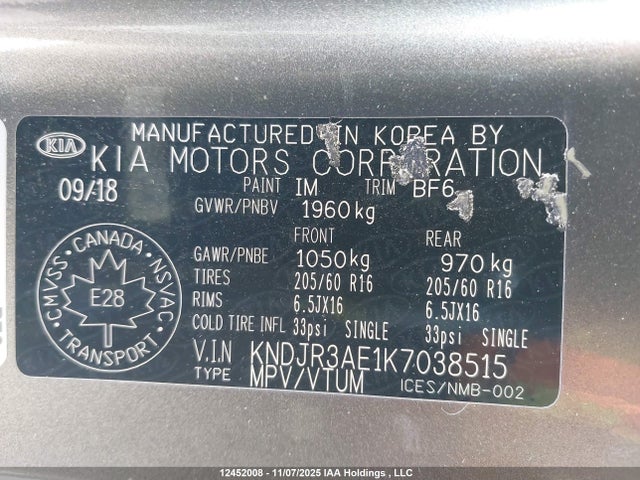 KNDJR3AE1K7038515 KIA Soul Ev Luxury