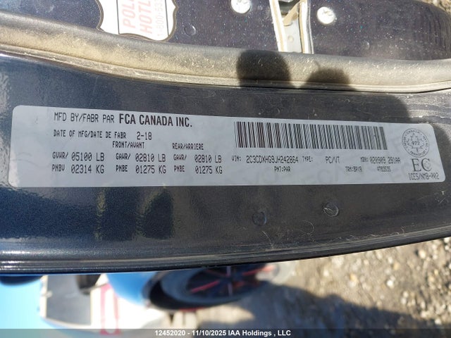 Продаж на аукціоні авто 2018 Dodge Charger Sxt Plus, vin: 2C3CDXHG9JH242864, номер лоту: 12452020