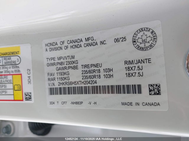 2HKRS6H5XTH204204 Honda CR-V HYBRID