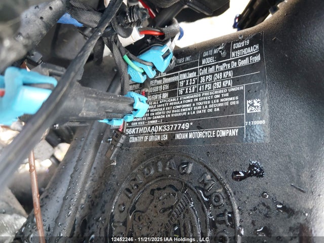 INDIAN MOTORCYCLE CO. Springfield Dark Horse 2019 56KTHDAA0K3377749 Image 10
