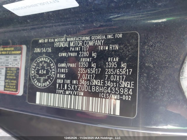 5XYZUDLB8HG435984 Hyundai Santa Fe Sport 2.4 Premium