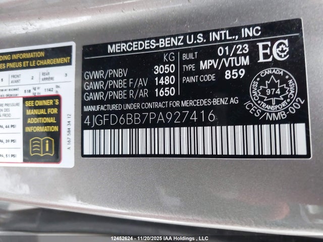 4JGFD6BB7PA927416 Mercedes-Benz Amg Gle 53 Coupe 4matic