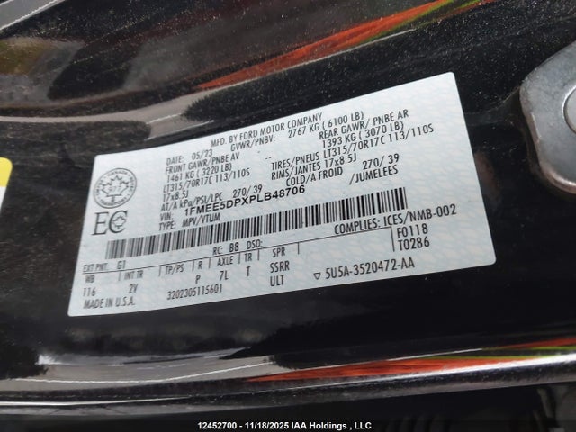 2023 Ford Bronco Outer Banks მანქანა იყიდება აუქციონზე, vin: 1FMEE5DPXPLB48706, აუქციონის ნომერი: 12452700