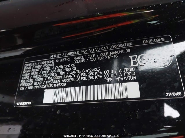 YV4A22PK3K1445229 Volvo Xc90 T6 Momentum