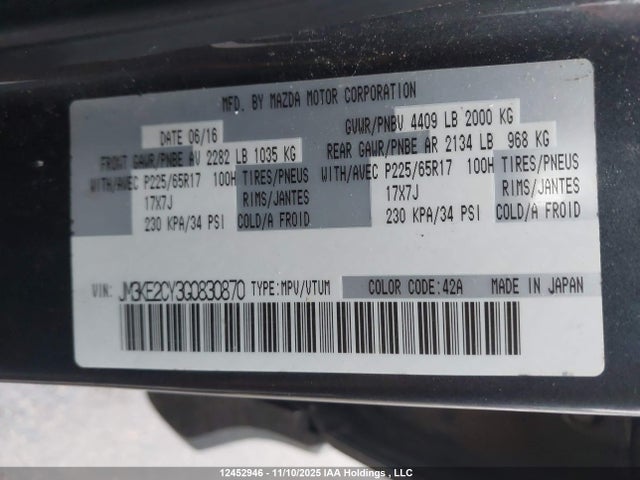 JM3KE2CY3G0830870 Mazda Cx-5 Gs