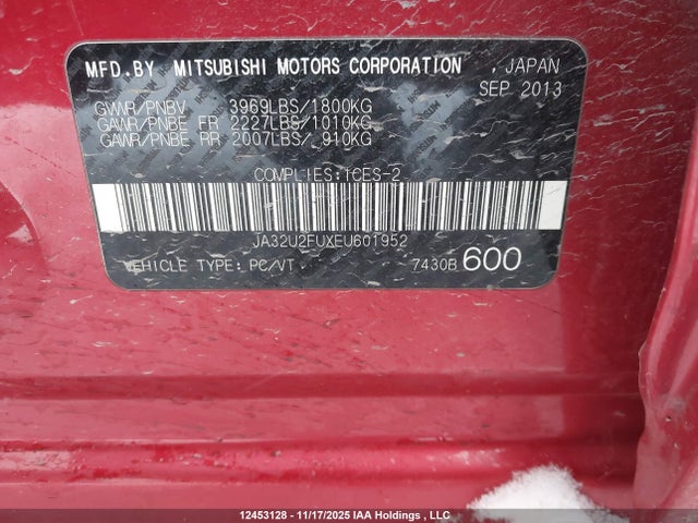 JA32U2FUXEU601952 Mitsubishi Lancer Es/es Sport
