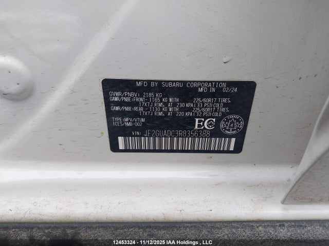 JF2GUADC3R8356388 Subaru Crosstrek Premium