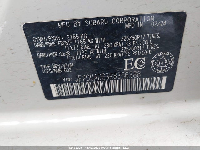 JF2GUADC3R8356388 Subaru Crosstrek Premium