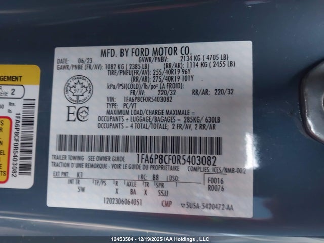 Ford Mustang Gt Premium 2024 1FA6P8CF0R5403082 Image 9