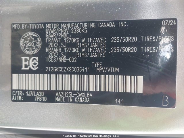 2T2GKCEZXSC035411 Lexus Nx 350h 350h