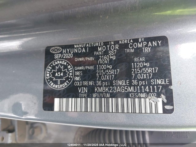 KM8K23AG5MU114117 Hyundai Kona Sel