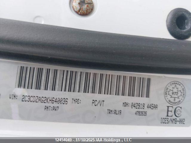 12454049 :رقم المزاد ، 2C3CDZAG2KH640036 vin ، 2019 Dodge Challenger Sxt مزاد بيع