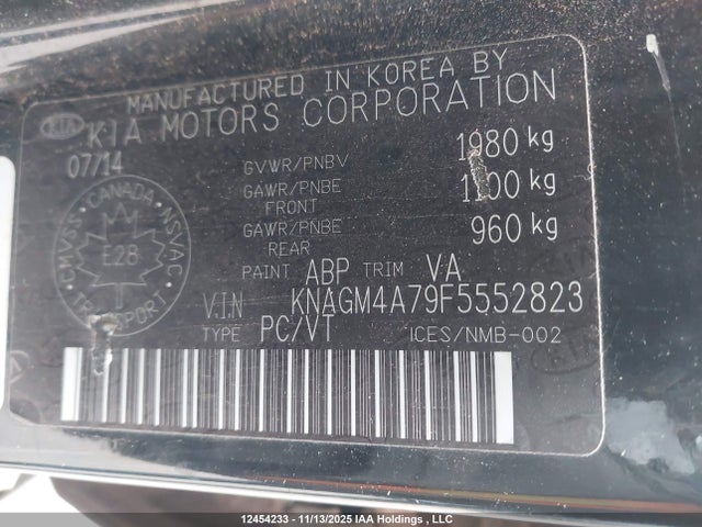 KIA Optima Lx/lx Winter Edition 2015 KNAGM4A79F5552823 Image 9
