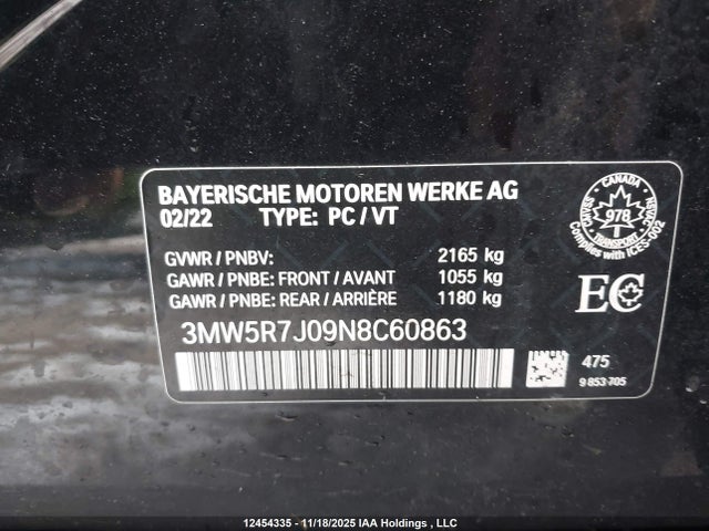 3MW5R7J09N8C60863 BMW 330i Xdrive