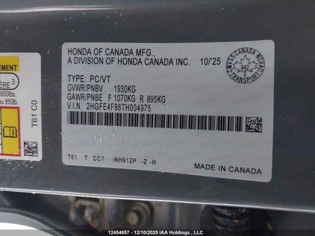 Honda CIVIC HYBRID 2026 2HGFE4F86TH004975 Image 9