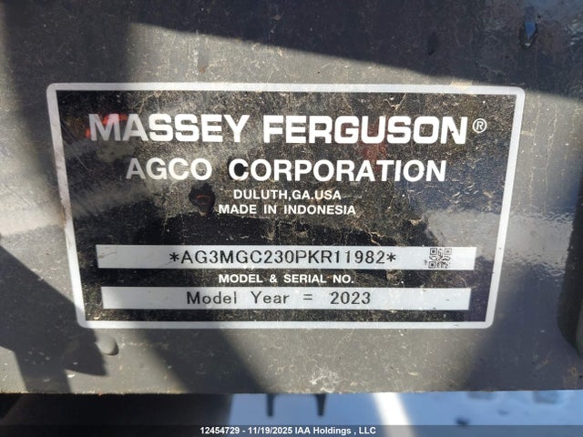 AG3MGC230PKR11982 Massey Ferguson Massey Ferguson