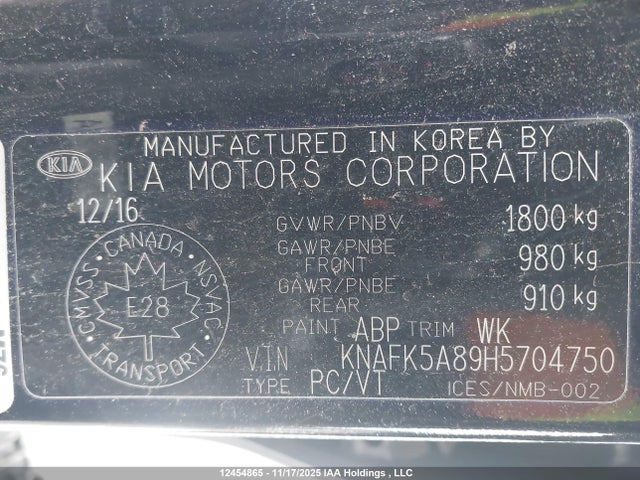 Продажа на аукционе авто 2017 Kia Forte 2.0l Ex/2.0l Ex Luxury/2.0l Lx+, vin: KNAFK5A89H5704750, номер лота: 12454865