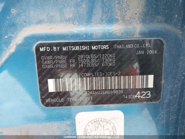 Mitsubishi MIRAGE ES 2014 ML32A4HJ2EH019834 Image 18