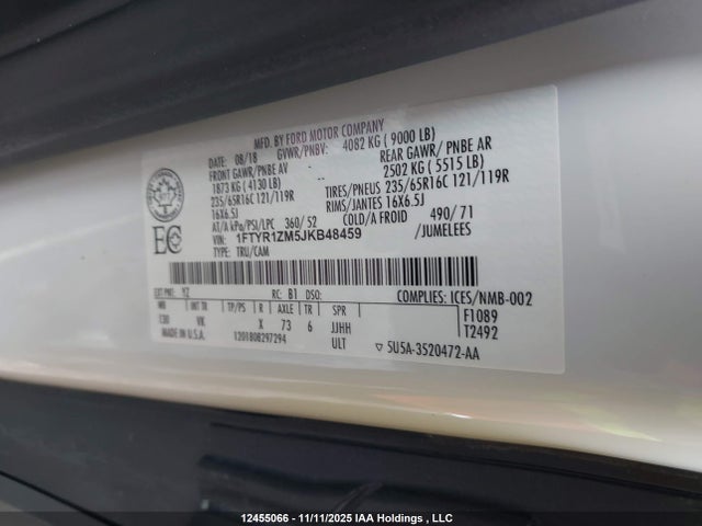 1FTYR1ZM5JKB48459 Ford Transit