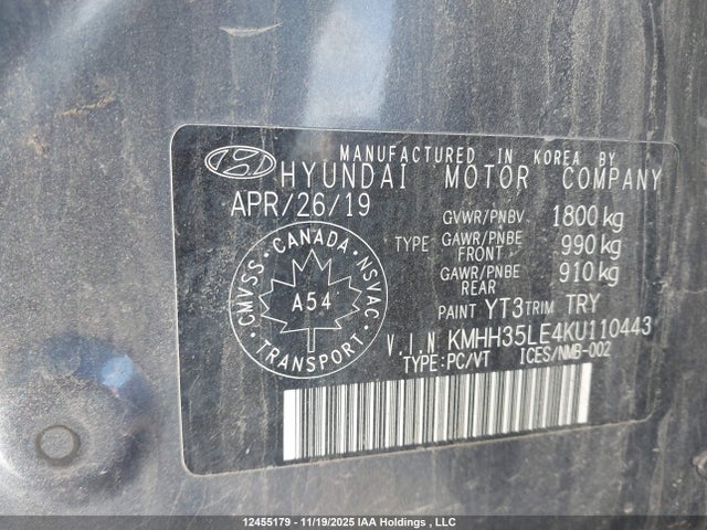 KMHH35LE4KU110443 Hyundai Elantra Gt Preferred